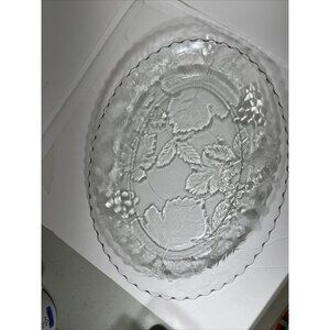 Anchor Hocking 18" Oval Glass Platter with Blackberry Motif - Great Condition